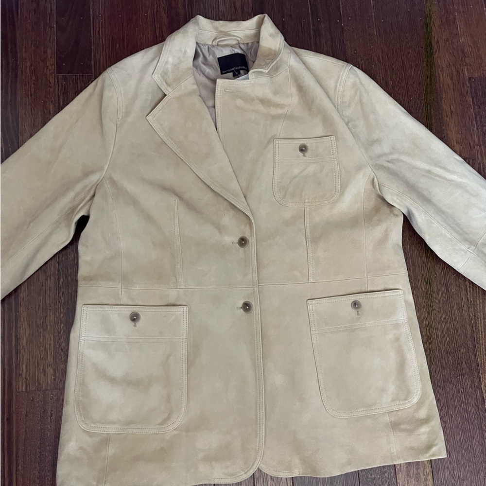 NWOT Banana Republic Genuine Goat Suede Coat Womens Size 20 Tan